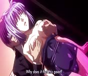 Hentai avec une jeune à cheveux violet