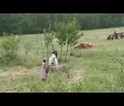 Française cochonne baise en public